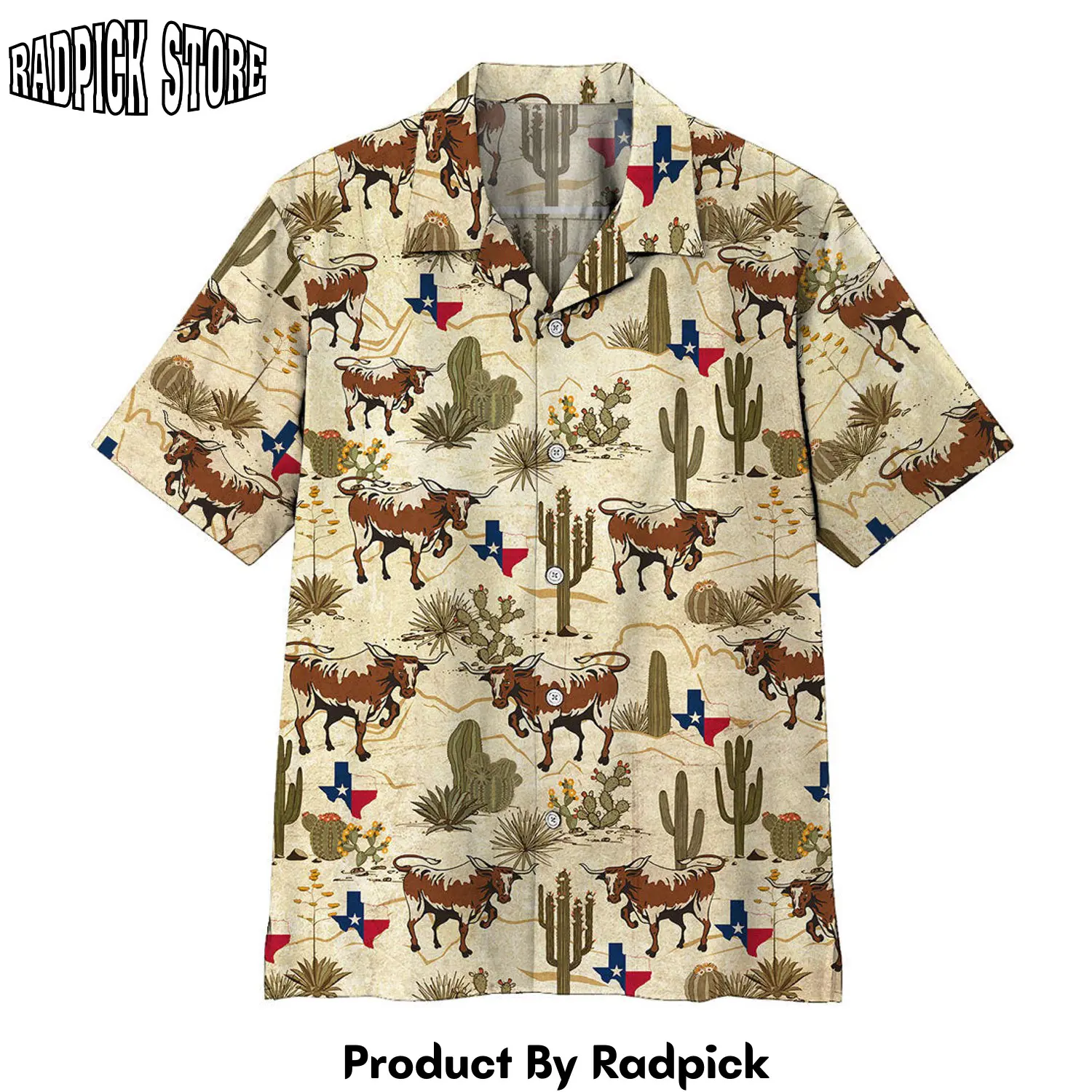 Radpick 3d longhorn texas hawaii shirt rp292593
